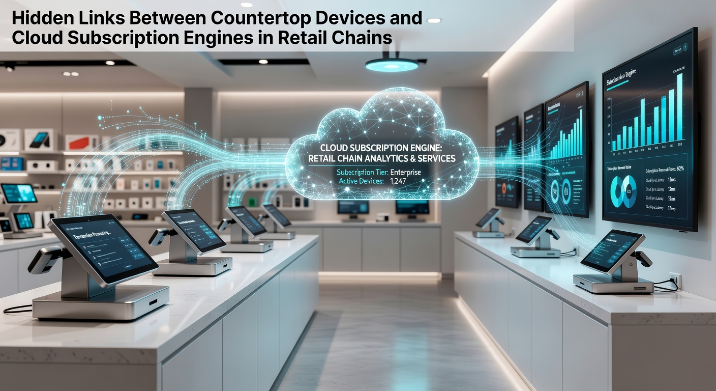 Retail countertop payment terminal connected to cloud subscription platform in a store environment