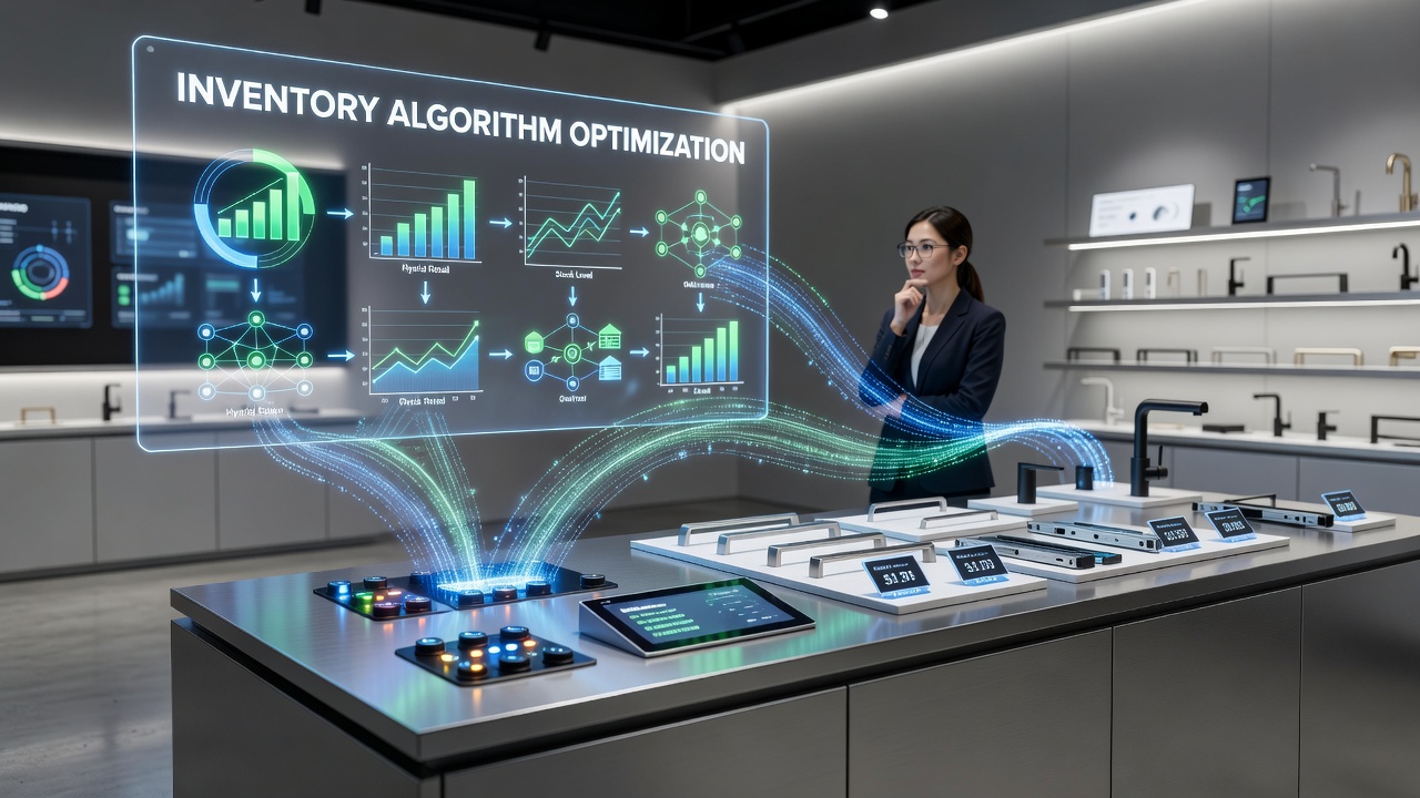 Countertop POS hardware transmitting real-time sales data to cloud-based inventory systems in a hybrid retail store