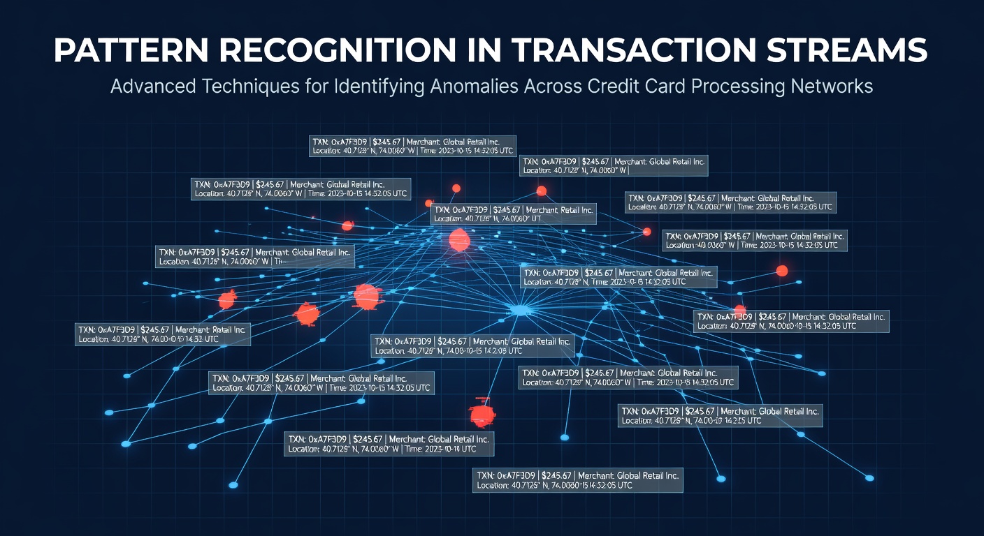 Visualization of transaction pattern recognition across credit card processing networks